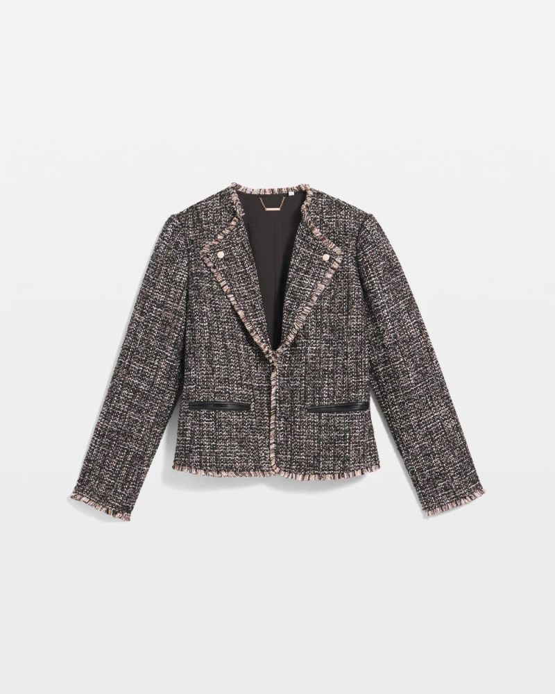 Chicos Tweed Mix Moto Jacket - BLACK