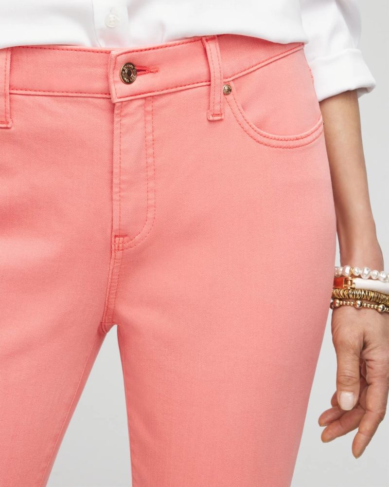 Chicos Girlfriend Fray Hem Kick Flare Jeans - MELON MAMBO