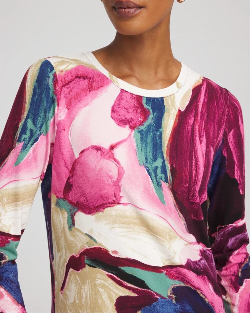 Chicos Artisanal Touch of Cool™ Layering Tee - DEEP CHIANTI
