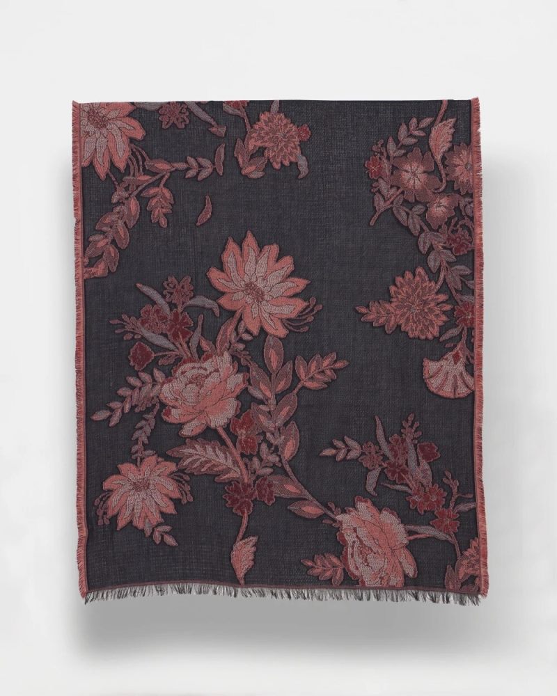 Chicos Cotton Jacquard Oblong Scarf - BLACK