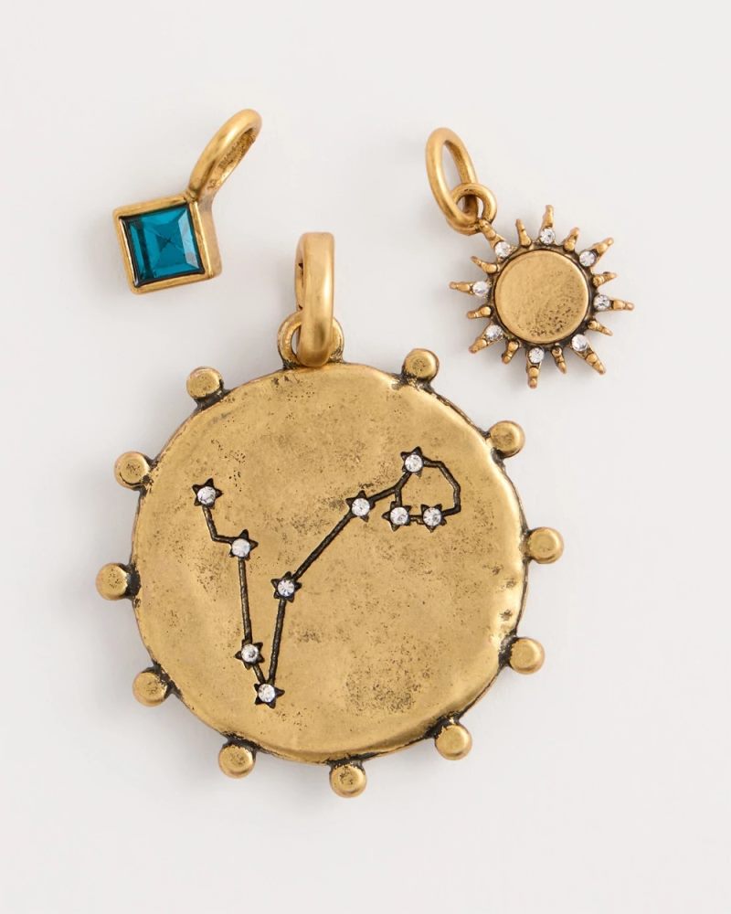 Chicos Pisces Zodiac Charm Pendant - MIXED METALS