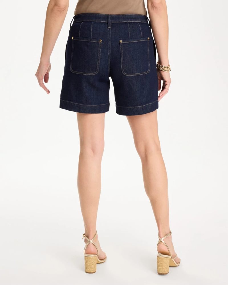 Chicos Denim Trouser Shorts - CEDAR RINSE