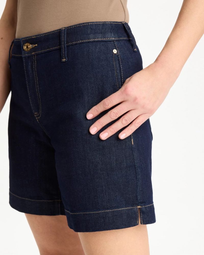 Chicos Denim Trouser Shorts - CEDAR RINSE