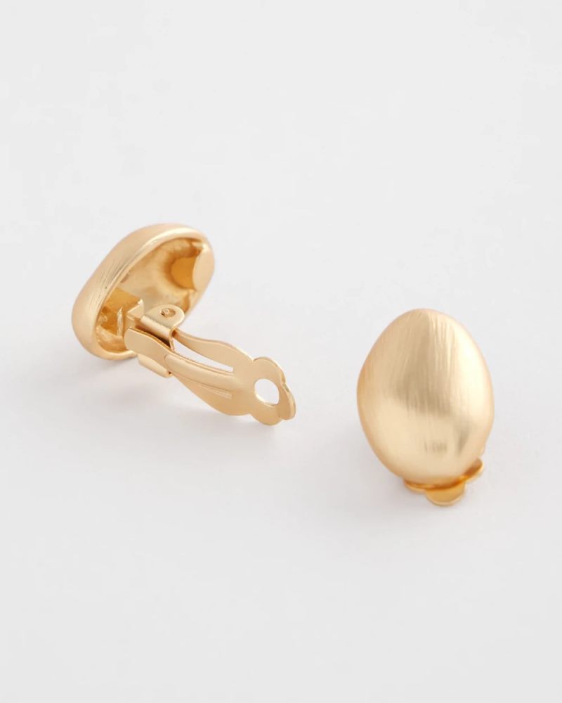 Chicos No Droop™ Gold Stud Clip-On Earrings - GOLD