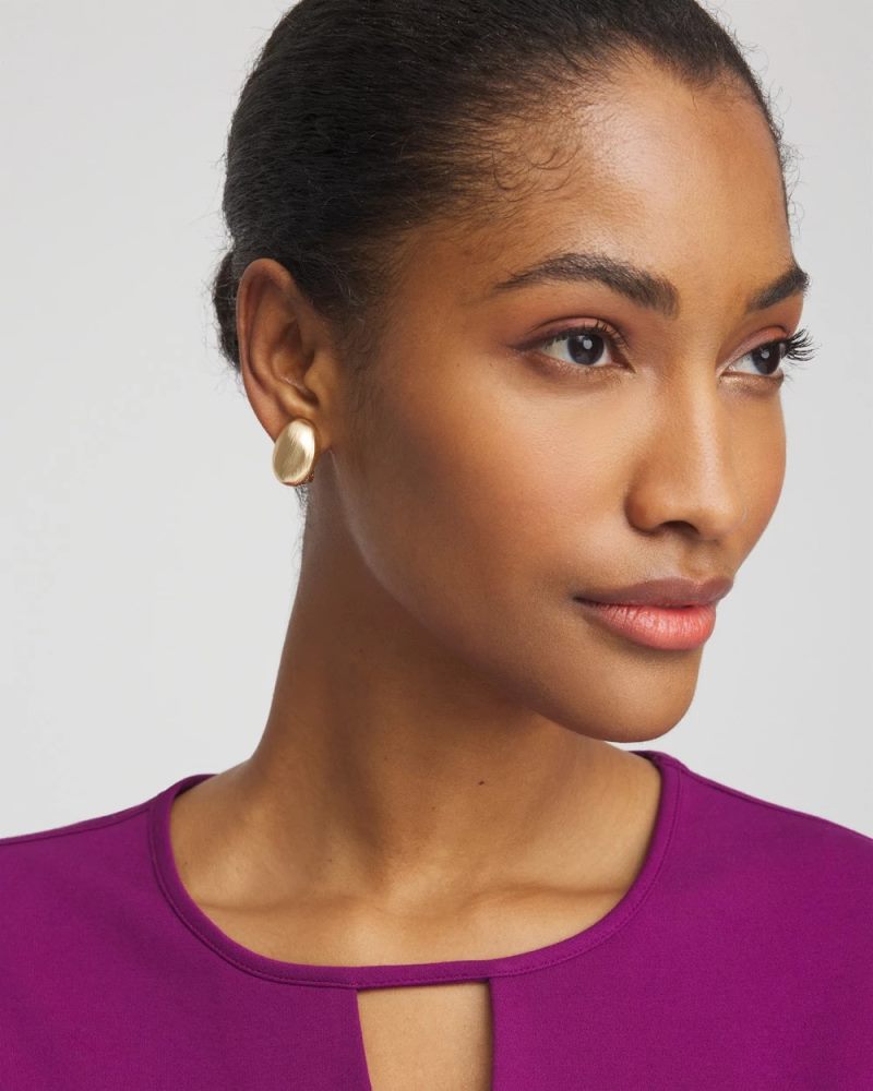 Chicos No Droop™ Gold Stud Clip-On Earrings - GOLD