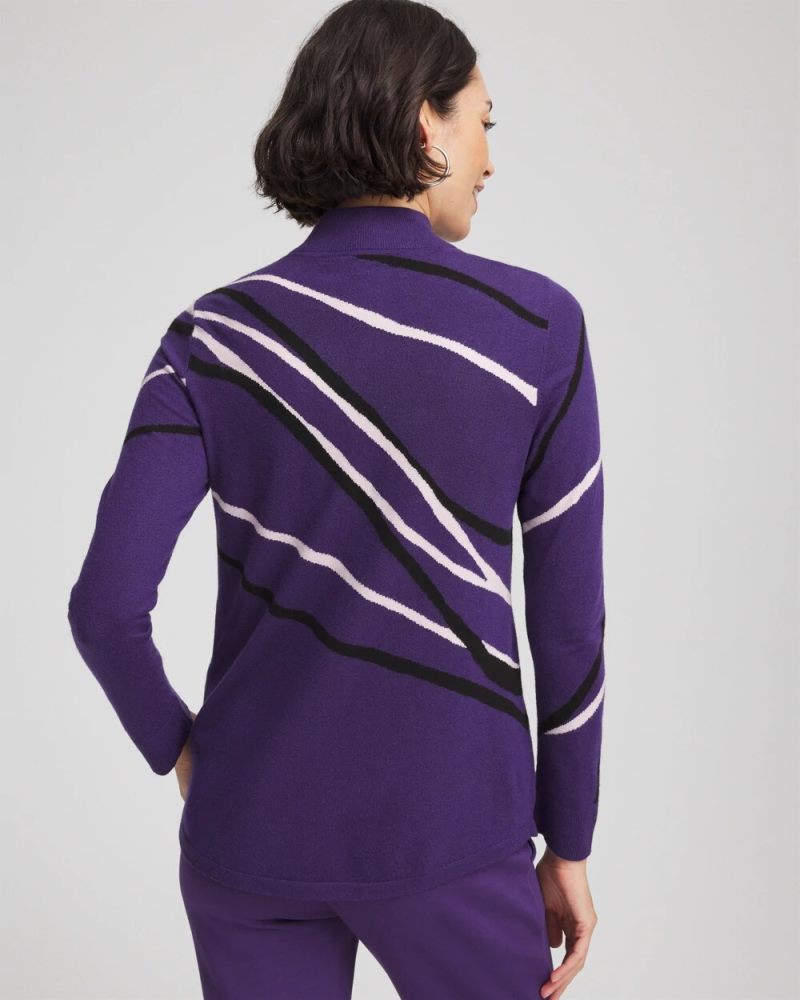 Chicos Zenergy® Luxe Morocco Half-Zip Pullover - PURPLE ELIXIR