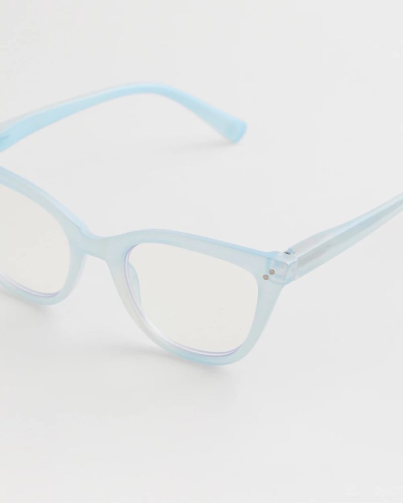 Chicos Pearlescent Cat Eye Readers - LIGHT BLUE