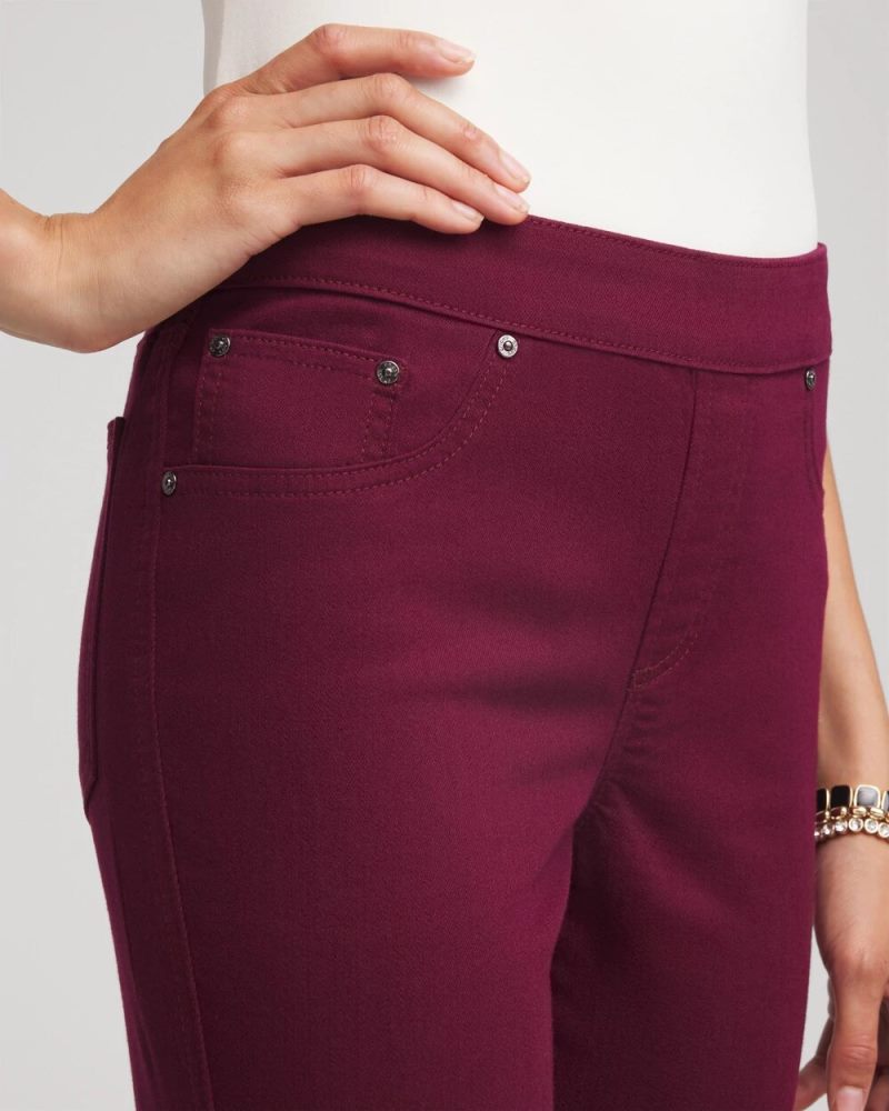 Chicos Modern Pull-On Ankle Jeggings - DEEP CHIANTI