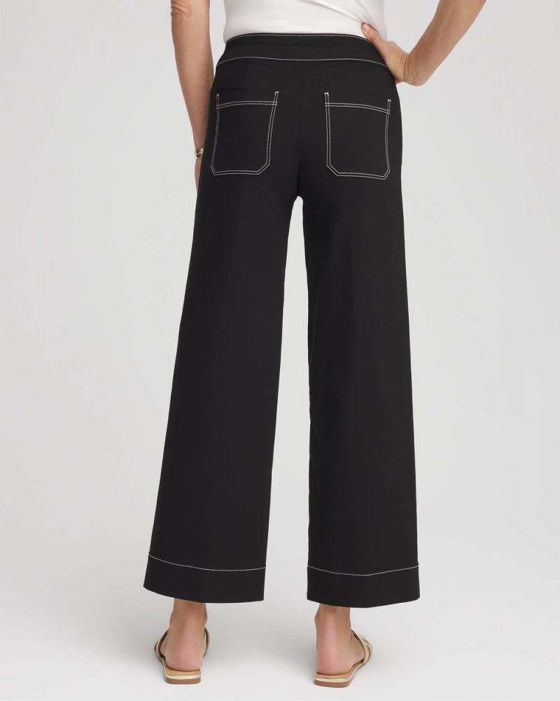 Chicos Brigitte™ Utility Wide-Leg Cropped Pants - BLACK