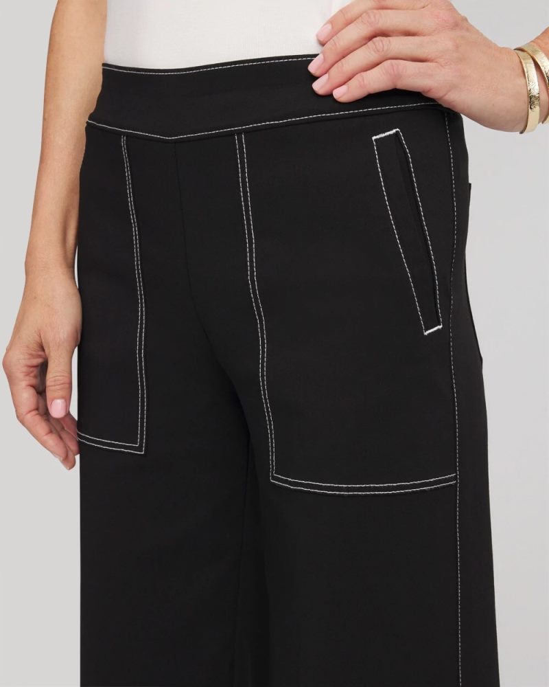 Chicos Brigitte™ Utility Wide-Leg Cropped Pants - BLACK