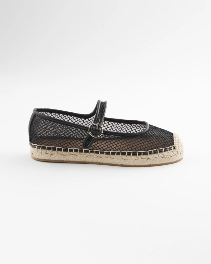 Chicos Eliana Mesh Mary Jane Espadrille - BLACK