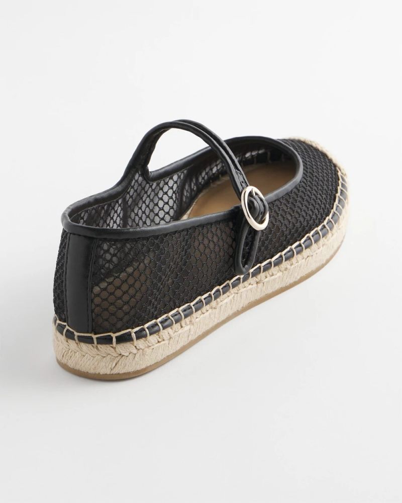 Chicos Eliana Mesh Mary Jane Espadrille - BLACK