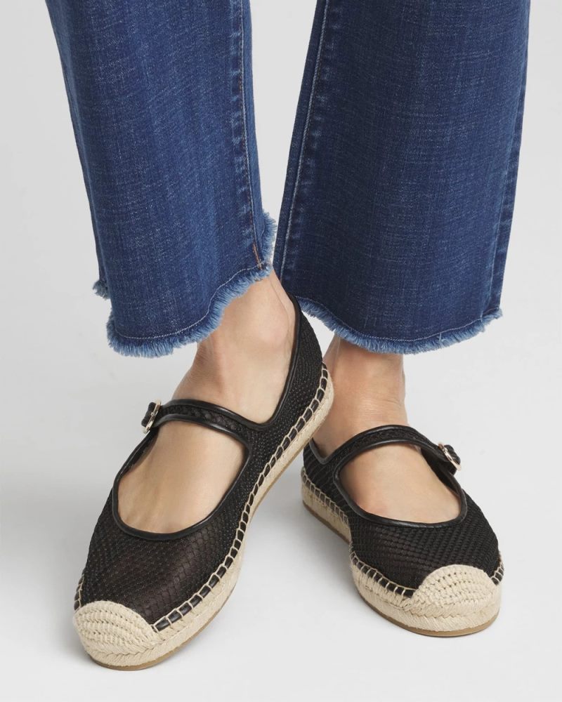 Chicos Eliana Mesh Mary Jane Espadrille - BLACK