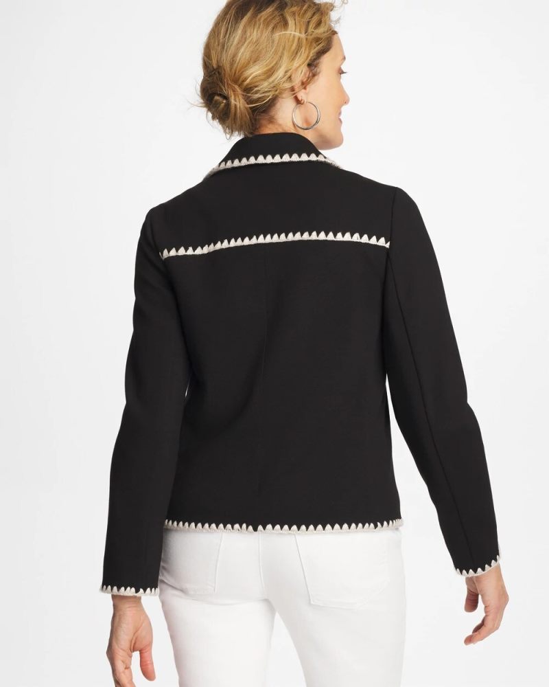 Chicos Knit Shacket - BLACK
