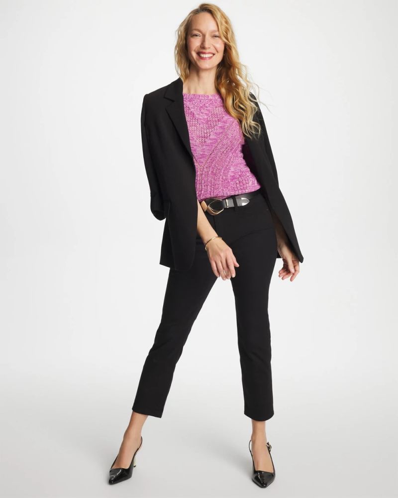 Chicos Relaxed Dolman Pullover Sweater - VIOLET SHADOW
