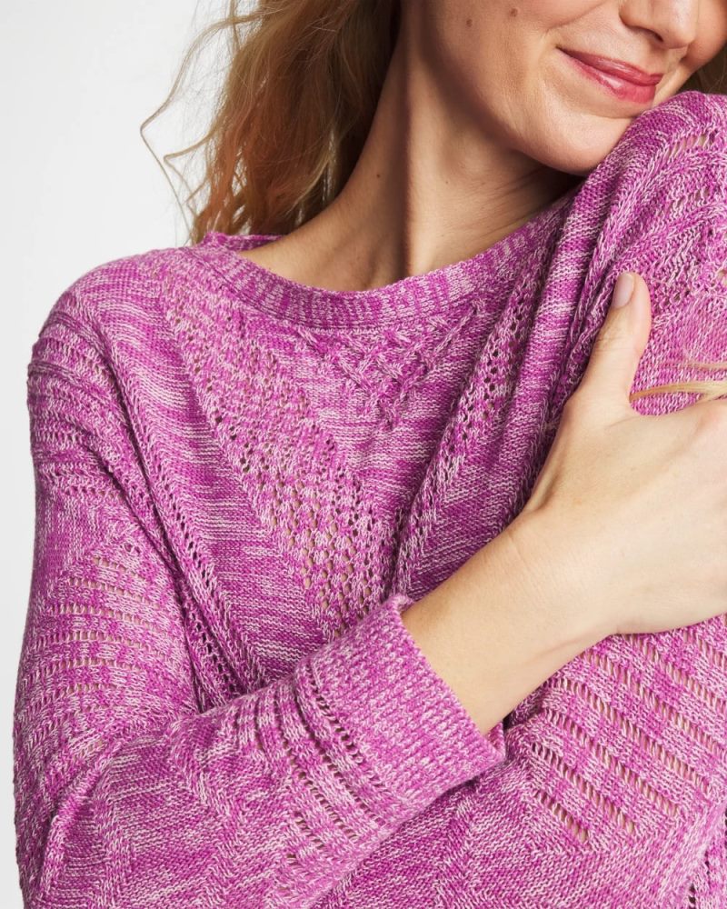 Chicos Relaxed Dolman Pullover Sweater - VIOLET SHADOW