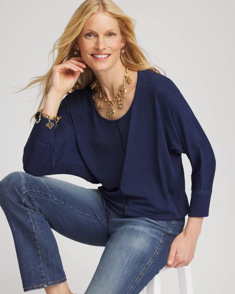 Chicos Dolman Denim Tee - RIVIERA AUTHENTIC