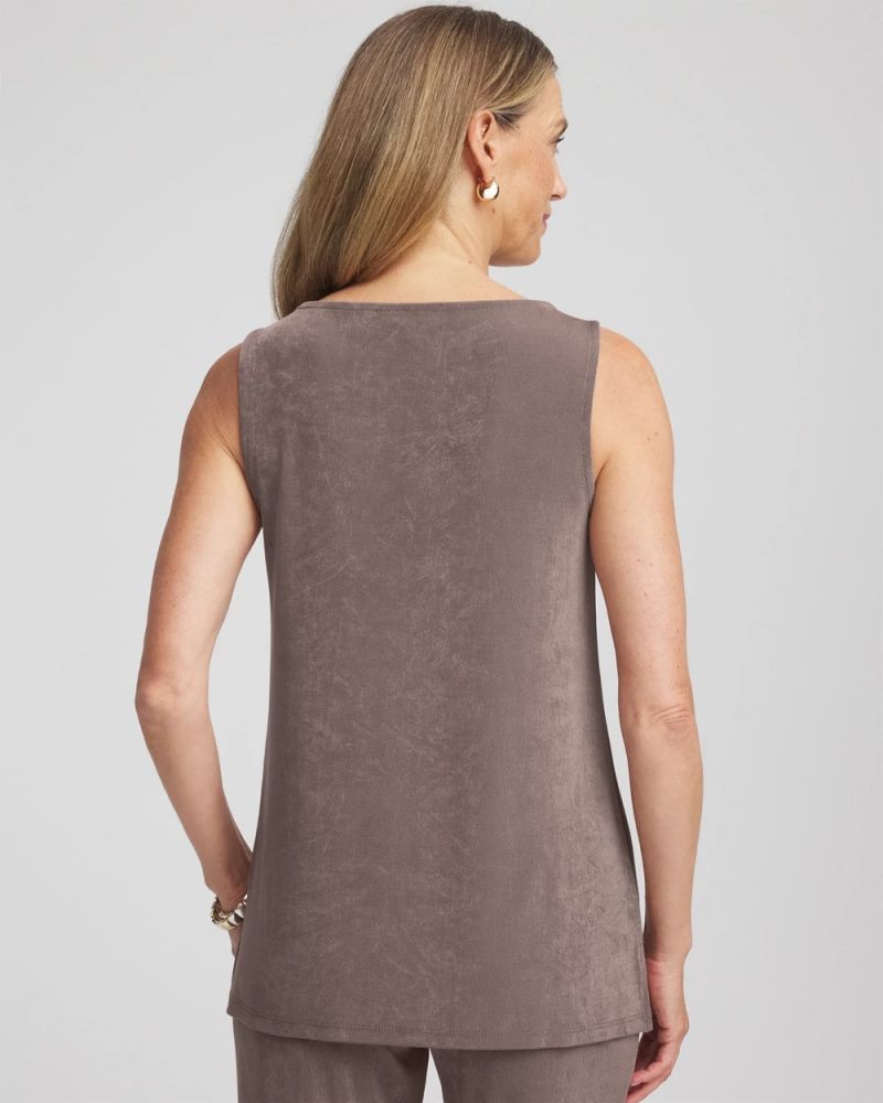 Chicos Travelers™ Classic Side-Slit Tank - DEEP TAUPE
