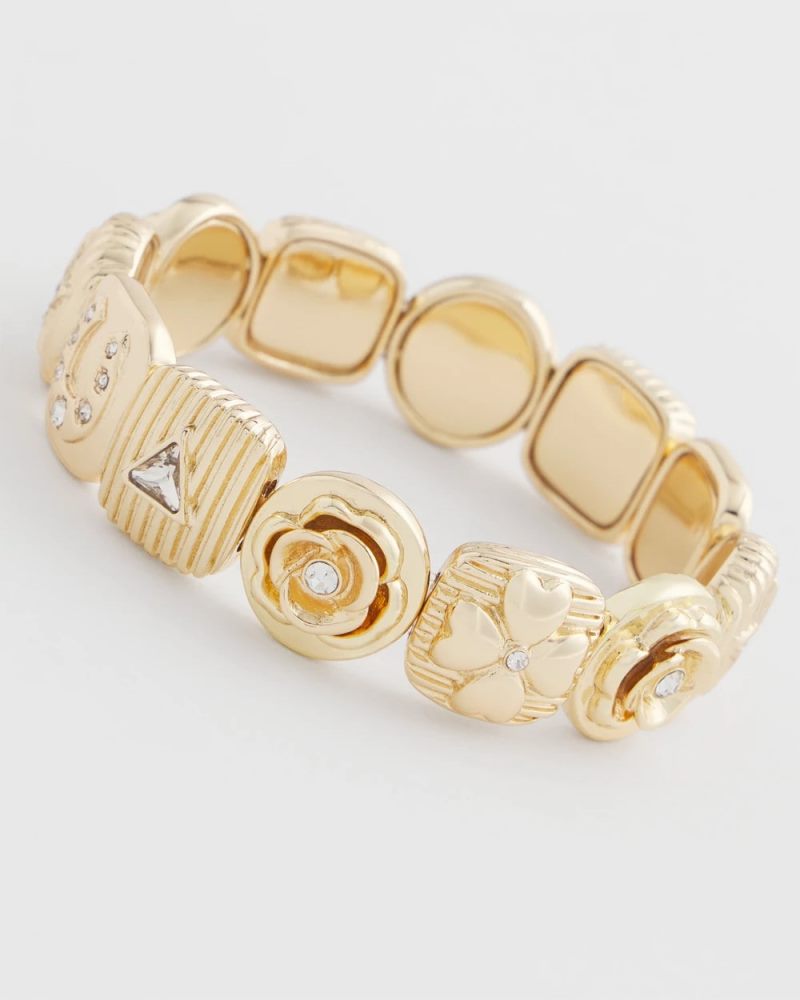 Chicos Stretch Lucky Charm Bracelet - GOLD