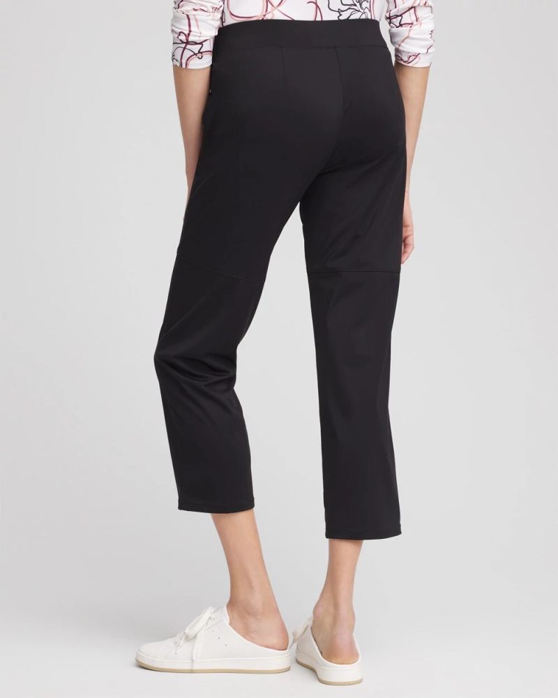 Chicos Zenergy® Seam Detail Cropped Pants - BLACK