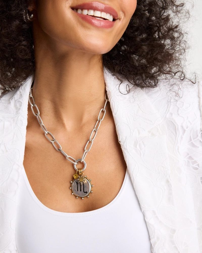 Chicos Silvertone Charm Link Necklace - SILVER