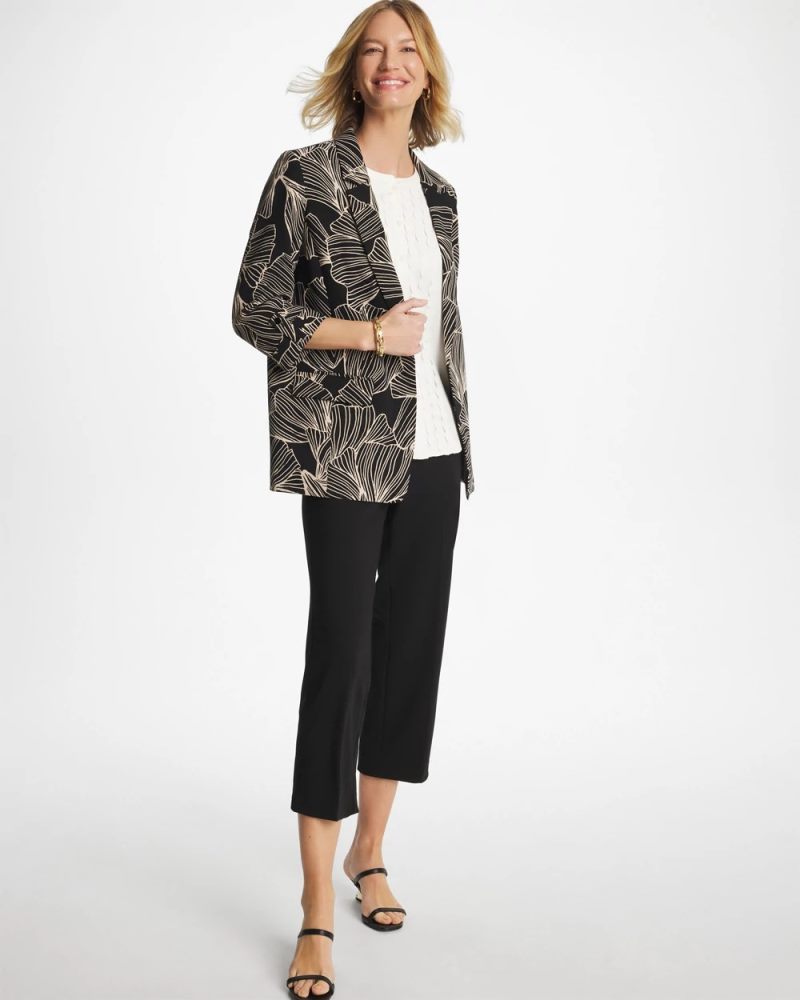 Chicos Ginkgo Crepe Blazer - BLACK