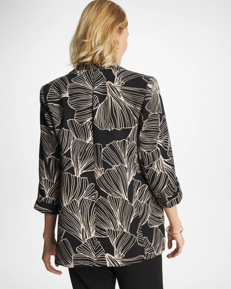 Chicos Ginkgo Crepe Blazer - BLACK