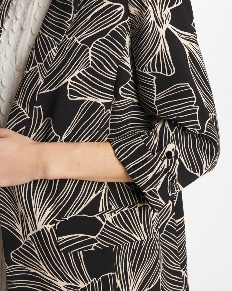 Chicos Ginkgo Crepe Blazer - BLACK