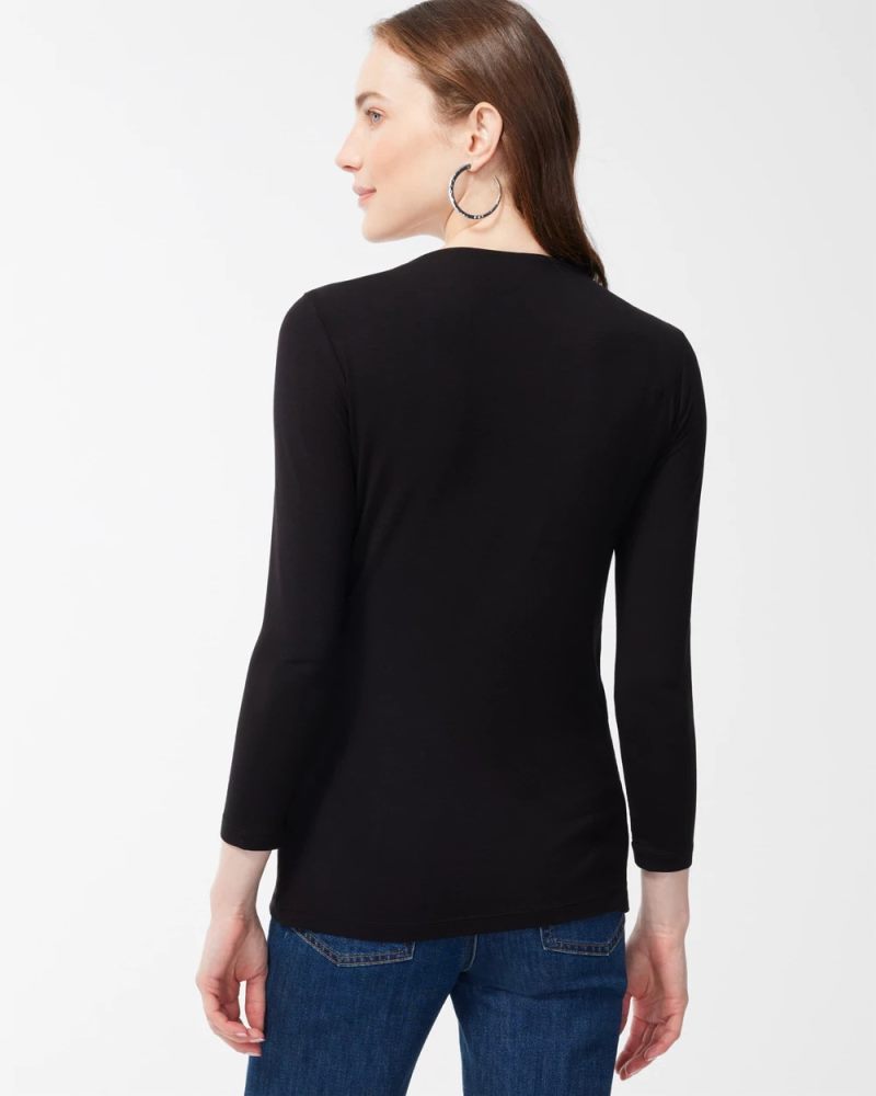 Chicos Touch of Cool™ Square Neck Tee - BLACK