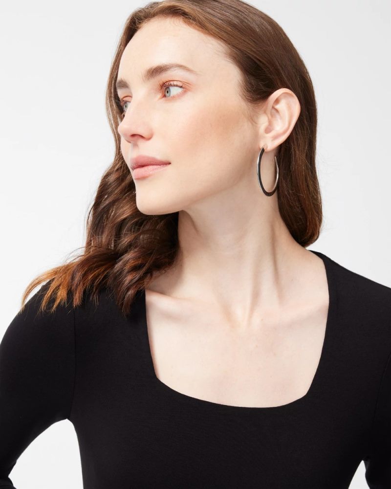 Chicos Touch of Cool™ Square Neck Tee - BLACK