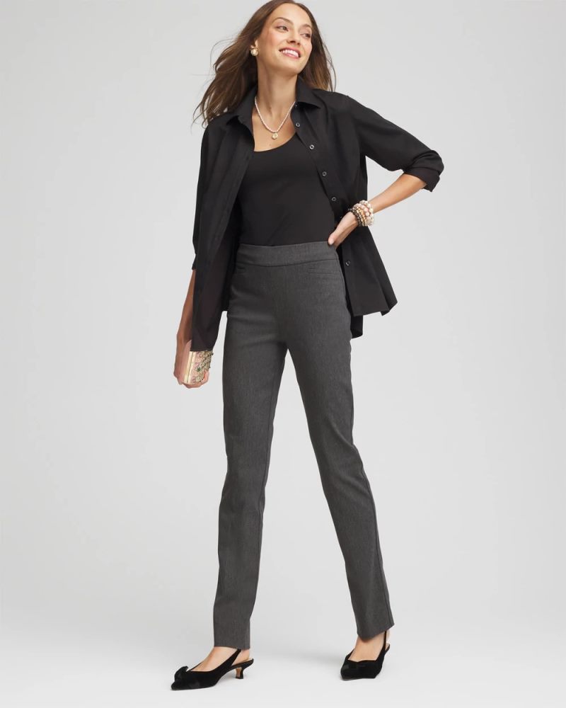 Chicos Brigitte™ Slim Full-Length Pants - GRAPHITE HEATHER GRAY