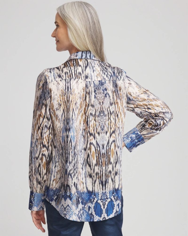 Chicos Ombre Snake Print Tunic - BLUE MUSE