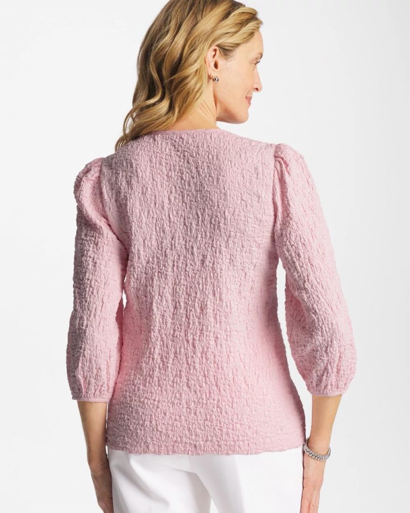 Chicos Textured Feminine Tee - SWEET BLOSSOM