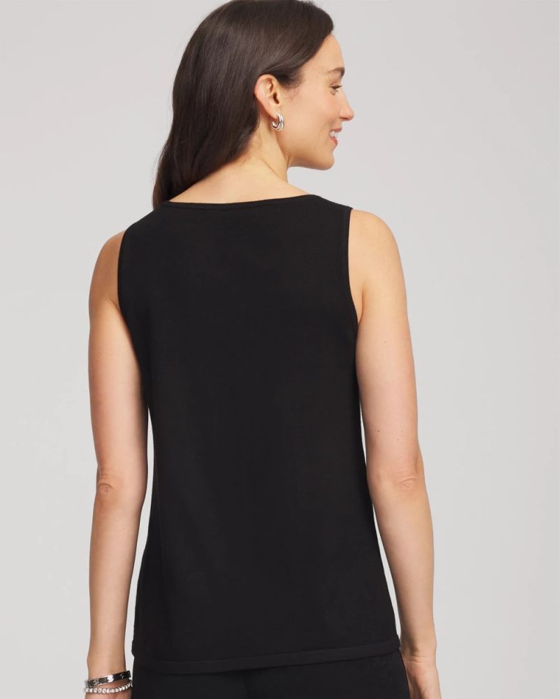 Chicos Travelers™ Embellished Scoopneck Tank - TRAVELERS BLACK