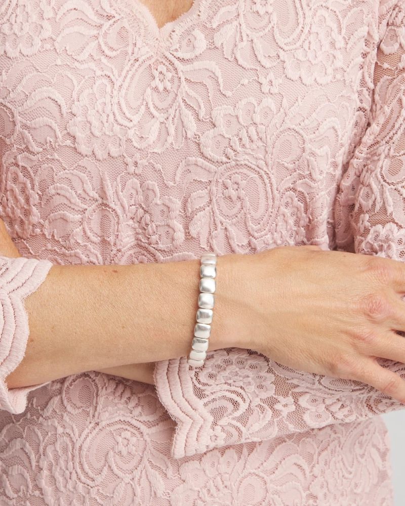 Chicos Silvertone Stretch Bracelet - SILVER