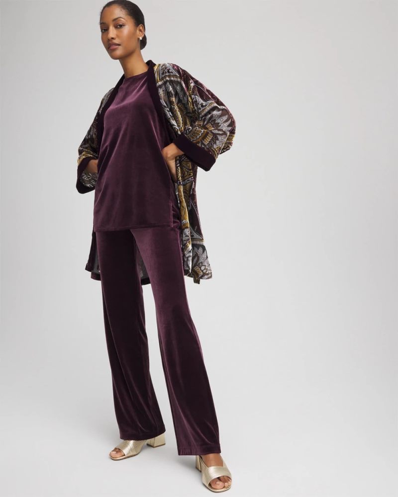 Chicos Travelers™ Velvet No Tummy Pants - NIGHT BLOOM