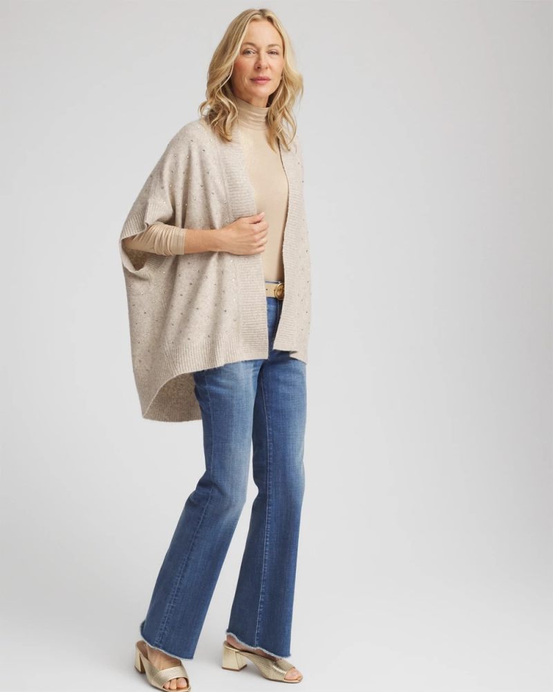 Chicos Embellished Cocoon Ruana - NEUTRAL