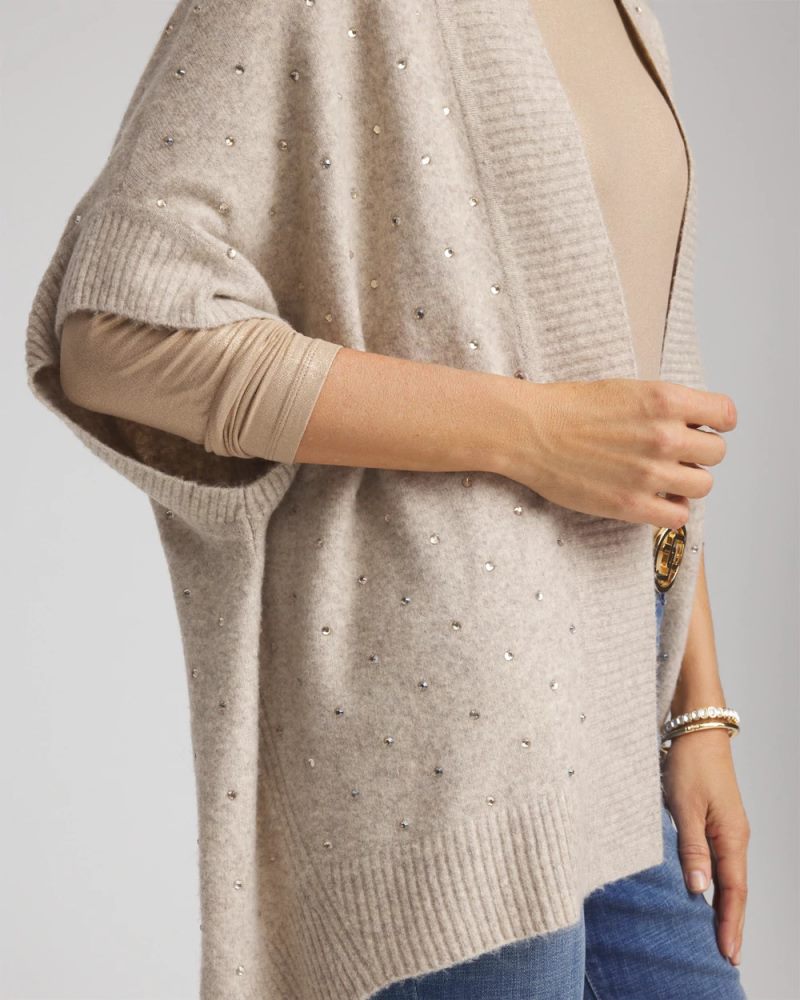 Chicos Embellished Cocoon Ruana - NEUTRAL