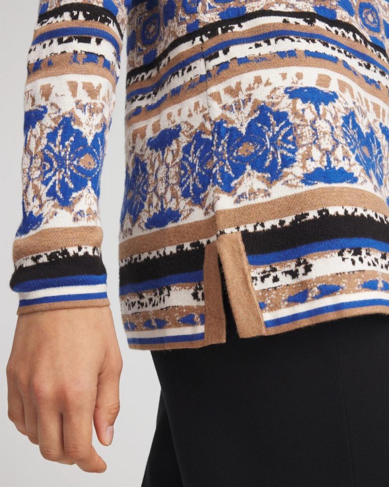 Chicos Animal Fair Isle Cardigan - ENGLISH CREAM