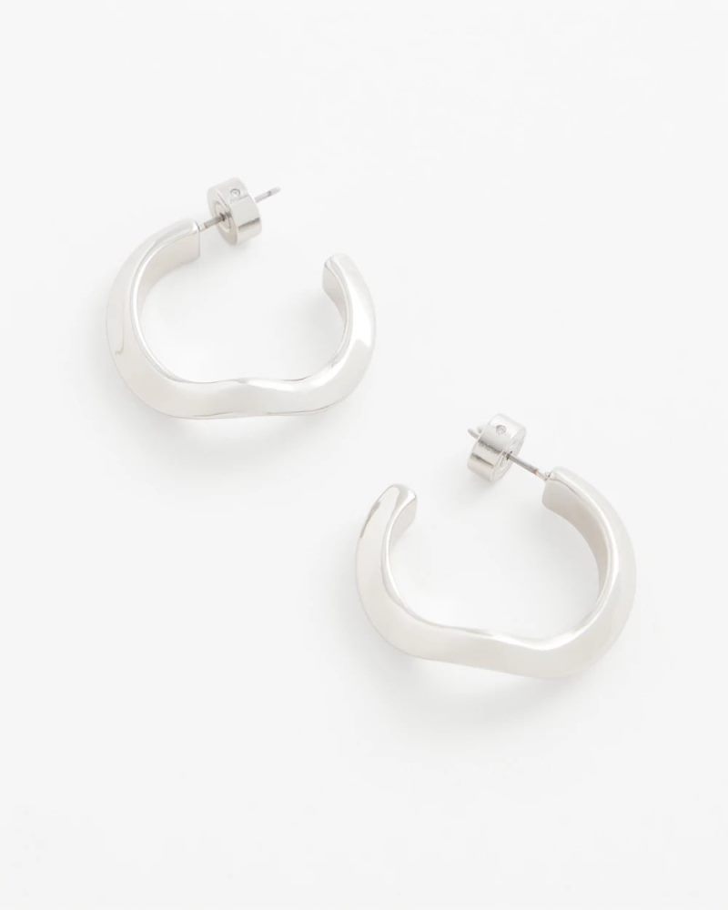 Chicos Silver Wavy Hoop Earrings - SILVER
