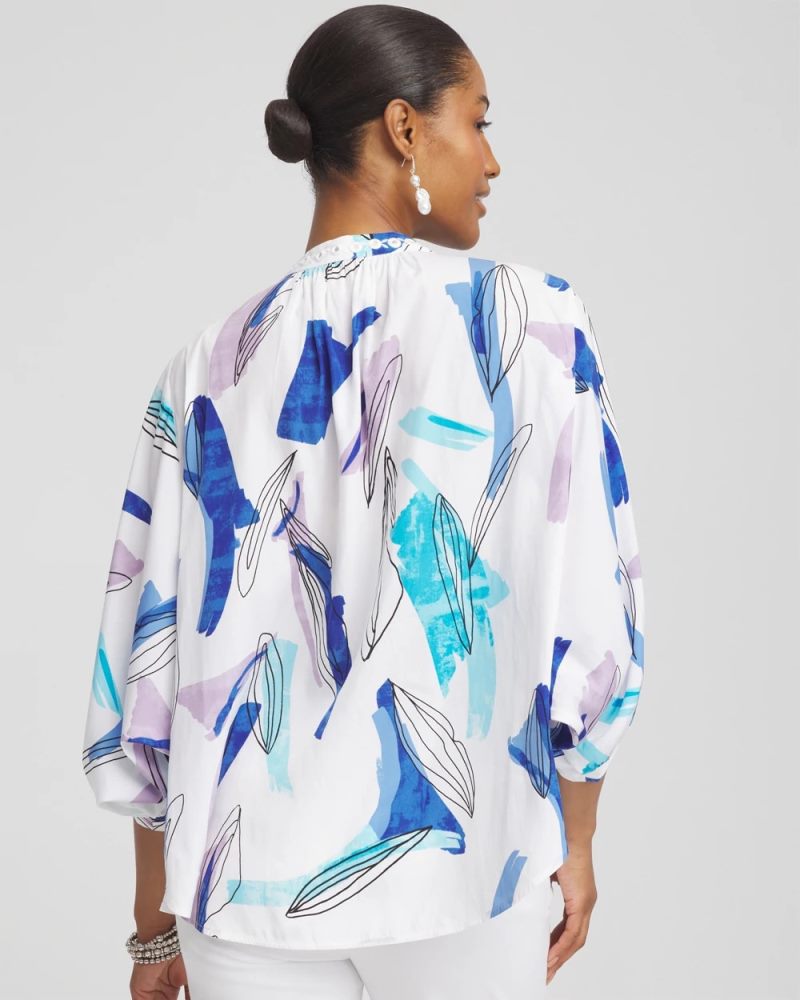 Chicos Batwing Sleeve Top - PARADISO BLUE