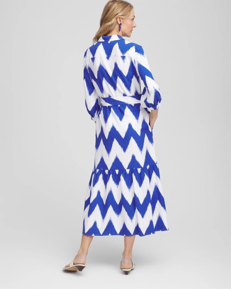 Chicos Chevron Striped Shirtdress - ALABASTER