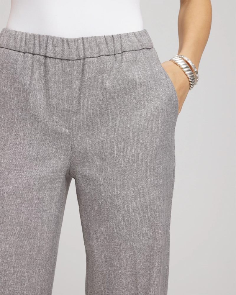 Chicos Shimmer Straight Tapered Ankle Pants - SILVER