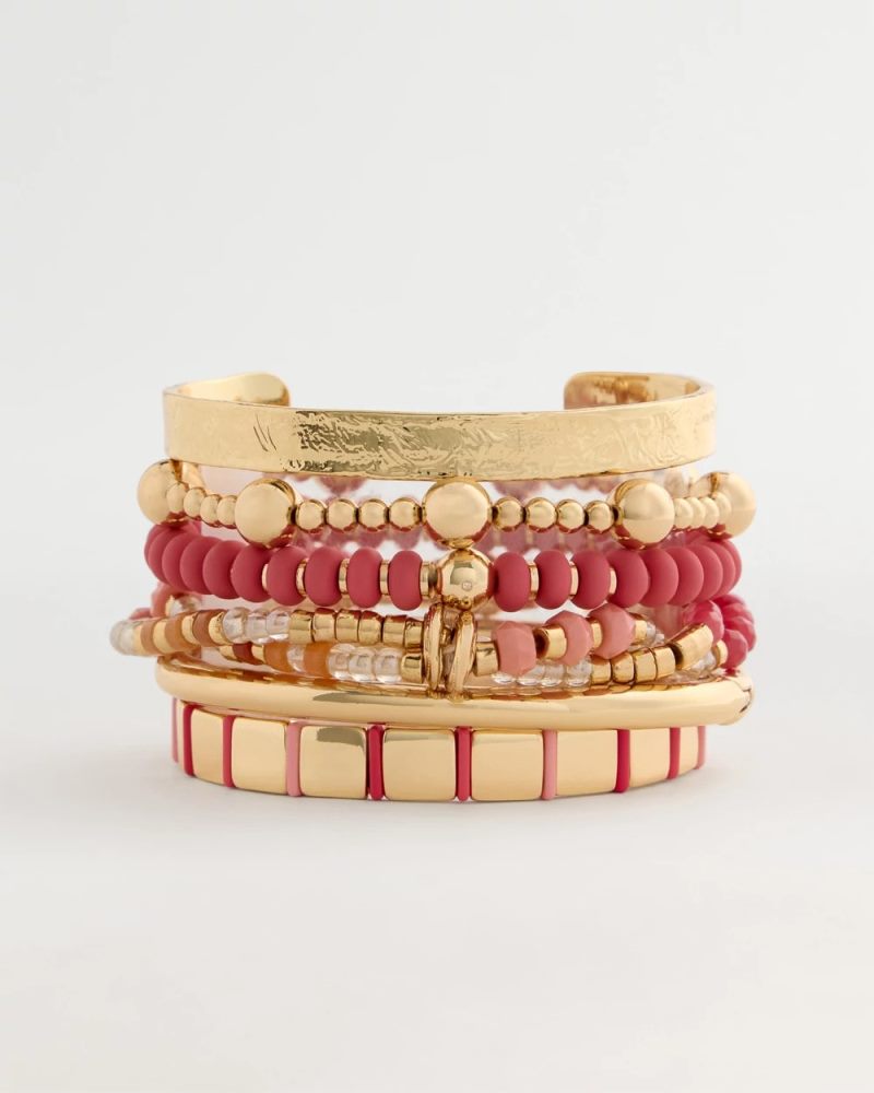 Chicos Coral Inspired Round Stretch Bracelet - CORAL