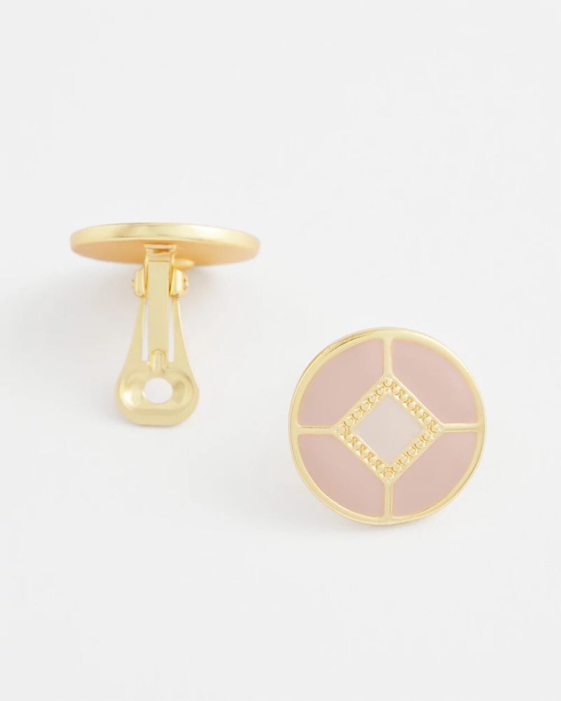 Chicos No Droop® Enamel Clip-On Earrings - PINK