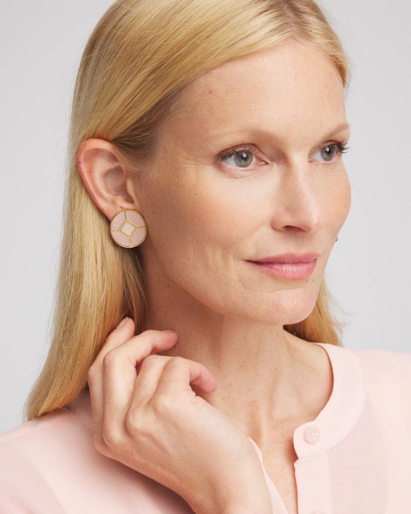 Chicos No Droop® Enamel Clip-On Earrings - PINK