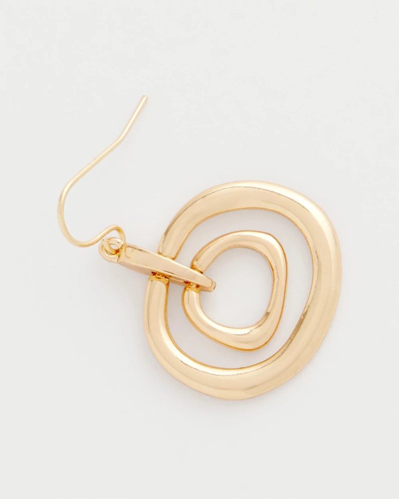 Chicos Gold Tone Drop Pendant Earrings - GOLD
