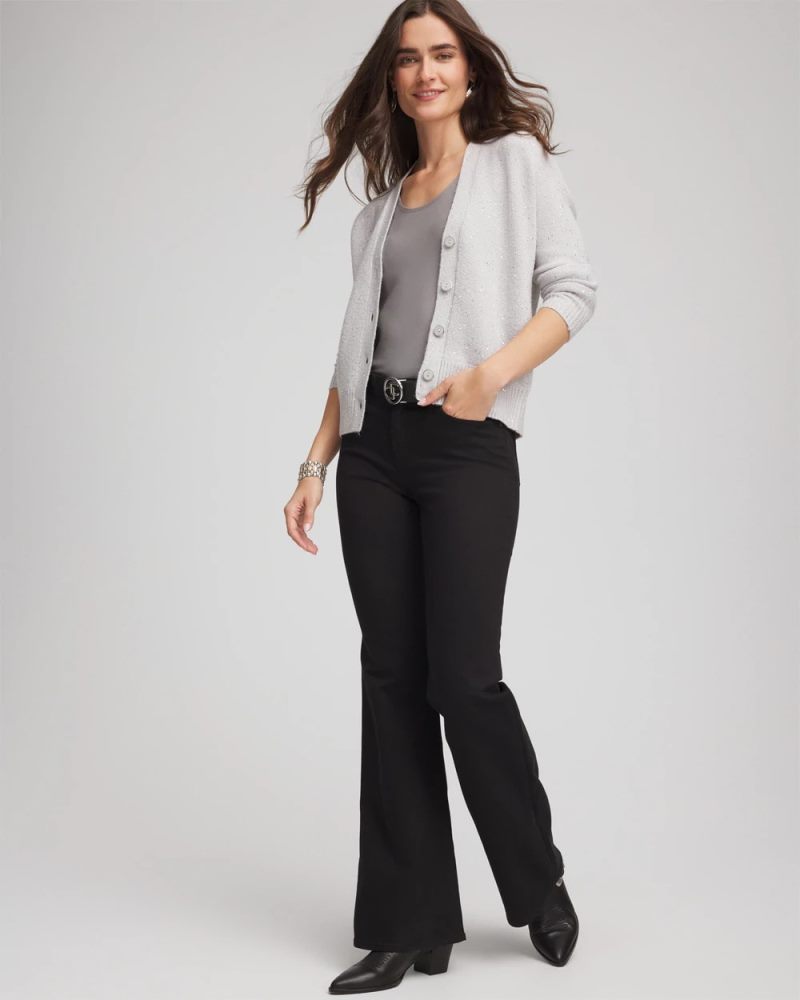 Chicos Shine Boyfriend Cardigan - DOVE GRAY