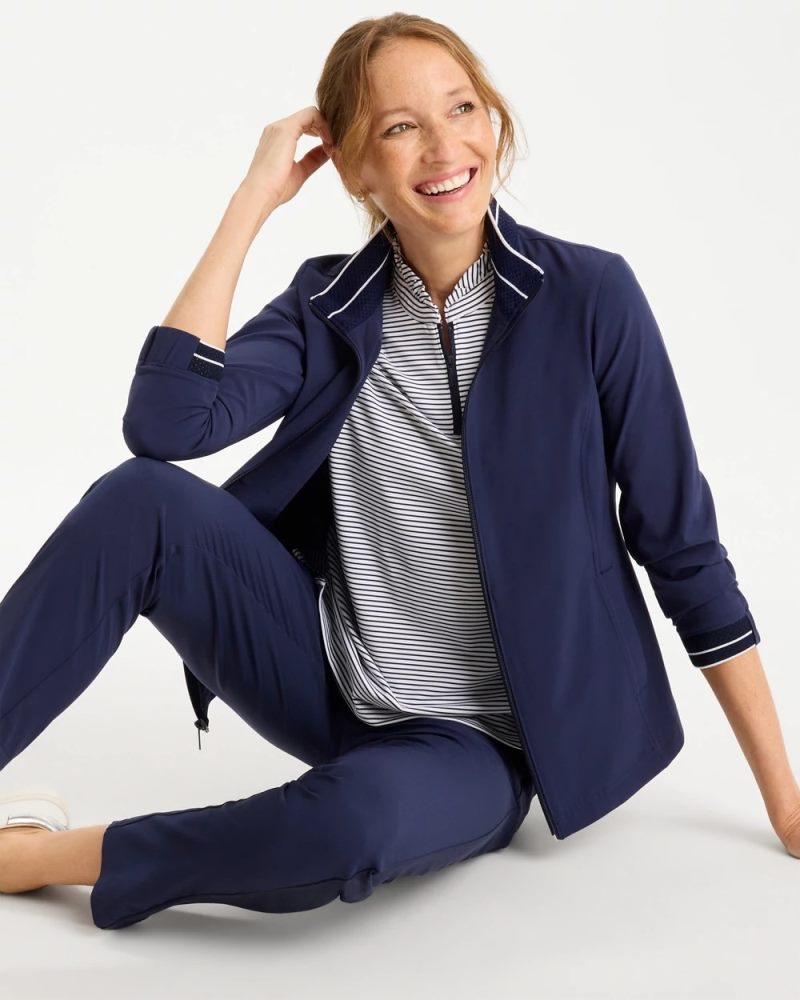 Chicos Zenergy® UPF Mesh Trim Jacket - PASSPORT BLUE