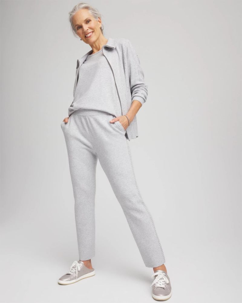 Chicos Zenergy® Luxe Diamante Pants - FROSTED GRAY HEATHER